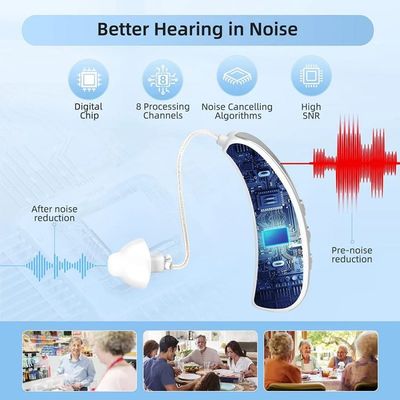Wykorzystanie sprzętu słuchowego OTC 200Hz Automatyczne usunięcie hałasu Bluetooth cyfrowy wzmacniacz