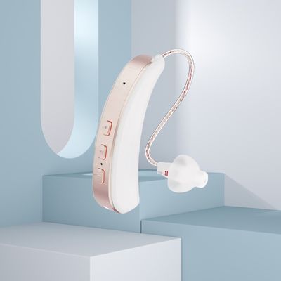 BTE RIC Digital Ear Machine Złoty pojedynczy aparat słuchowy z redukcją hałasu