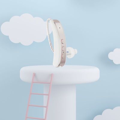 Komfortowe urządzenia słuchowe z redukcją hałasu typu BTE z trwałością baterii 25 godzin